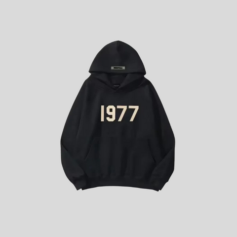1977 Hoodie – Unisex Basic Hoodie met Retro Jaarprint
