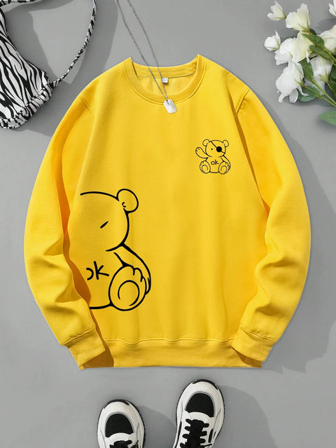 Unisex Katten Trui – Minimalistische Oversized Sweater met Kattenlijnprint