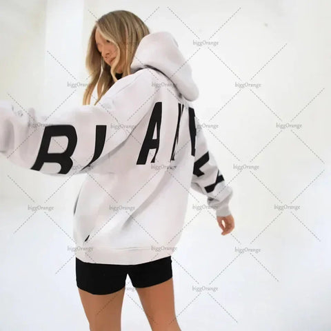 Statement Hoodie "BLANK" – Oversized Unisex Trui met Backprint & Armdetails