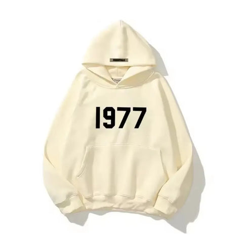 1977 Hoodie – Unisex Basic Hoodie met Retro Jaarprint