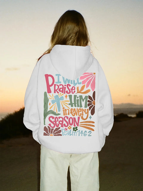 Oversized Hoodie “Praise the Sun” – Unisex Trui met Kleurrijke Backprint