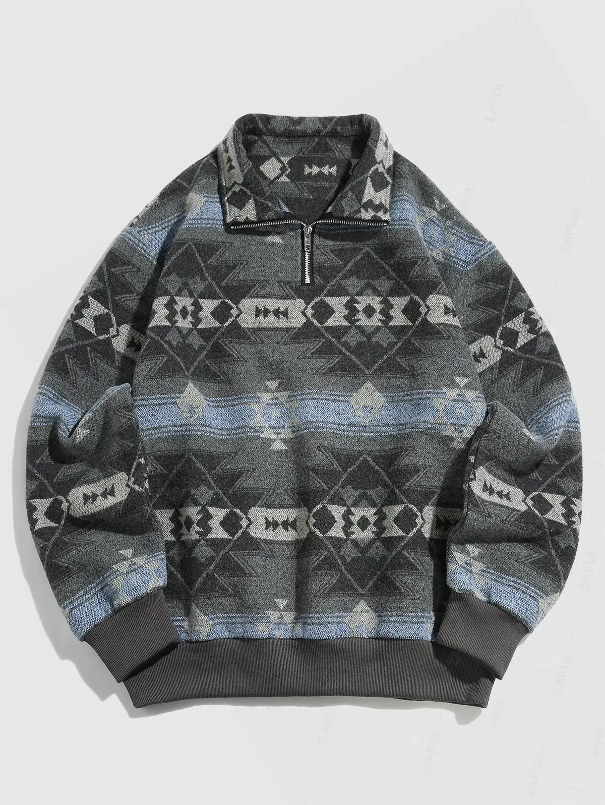 Vintage Gebreide Trui – Unisex Oversized Sweater met Etnisch Patroon