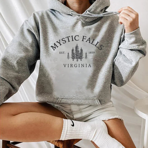 Mystic Falls Virginia Hoodie Salvatores Shirt Unisex Lange Mouw Ronde Hals Pullovers Hoodies Casual Trui Voor Vampierfans