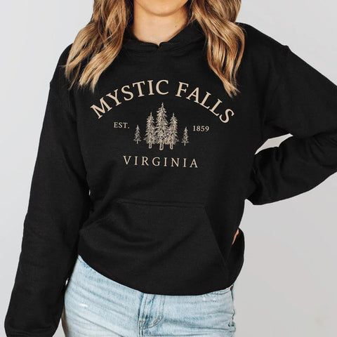 Mystic Falls Virginia Hoodie Salvatores Shirt Unisex Lange Mouw Ronde Hals Pullovers Hoodies Casual Trui Voor Vampierfans