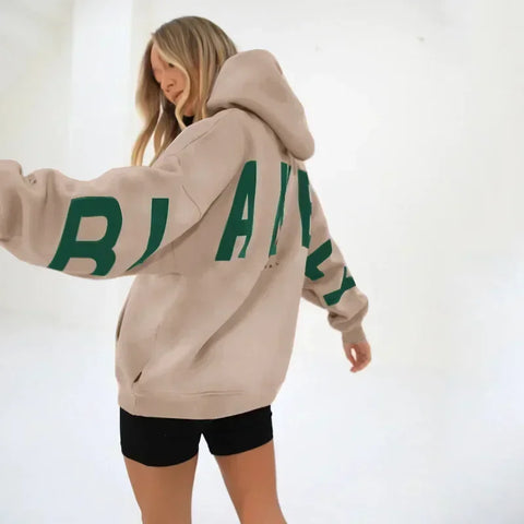 Statement Hoodie "BLANK" – Oversized Unisex Trui met Backprint & Armdetails